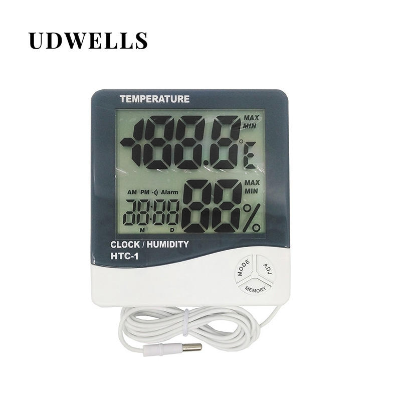 دفيئة في الهواء الطلق درجة الحرارة الرقمية شاشة LCD كبيرة مقياس رطوبة الحرارة